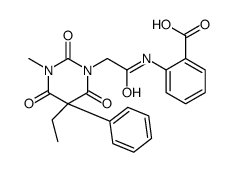 2-[[2-(5-ethyl-3-methyl-2,4,6-trioxo-5-phenyl-1,3-diazinan-1-yl)acetyl]amino]benzoic acid Structure