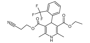 Ethyl 2-cyanoethyl 1,4-dihydro-2,6-dimethyl-4-(2-trifluoromethylphenyl)-pyridine-3,5dicarboxylate结构式