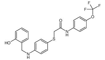 2-((4-[(2-HYDROXYBENZYL)AMINO]PHENYL)SULFANYL)-N-[4-(TRIFLUOROMETHOXY)PHENYL]ACETAMIDE结构式