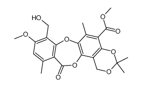 methyl 8-(hydroxymethyl)-9-methoxy-3,3,6,11-tetramethyl-12-oxo-1H,12H-[1,3]dioxino[4',5':5,6]benzo[1,2-b]benzo[e][1,4]dioxepine-5-carboxylate Structure