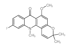 10-fluoro-6-methoxy-3,3,12-trimethylpyrano[2,3-c]acridin-7-one结构式