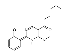 6-[6-(dimethylamino)-5-hexanoyl-1H-pyrimidin-2-ylidene]cyclohexa-2,4-dien-1-one结构式