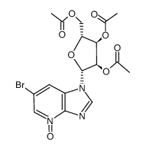 6-Bromo-1-(2,3,5-tri-O-acetyl-β-D-ribofuranosyl)-1H-imidazo[4,5-b]pyridine 4-Oxide结构式