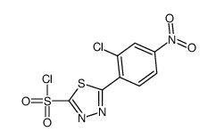 5-(2-chloro-4-nitrophenyl)-1,3,4-thiadiazole-2-sulfonyl chloride Structure