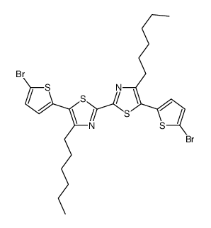 5,5'-Bis(5-bromo-2-thienyl)-4,4'-dihexyl-2,2'-bithiazole Structure