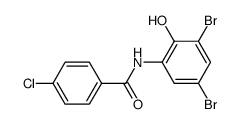 4-chloro-benzoic acid-(3,5-dibromo-2-hydroxy-anilide)结构式