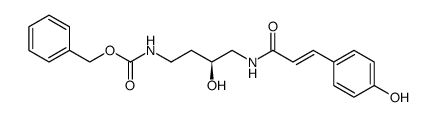 {(S)-3-Hydroxy-4-[(E)-3-(4-hydroxy-phenyl)-acryloylamino]-butyl}-carbamic acid benzyl ester Structure