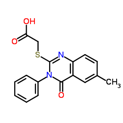 (6-METHYL-4-OXO-3-PHENYL-3,4-DIHYDRO-QUINAZOLIN-2-YLSULFANYL)-ACETIC ACID结构式