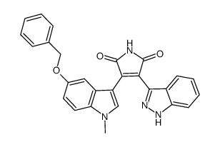 3-(5-benzyloxy-1-methyl-1H-indol-3-yl)-4-(1H-indazol-3-yl)-pyrrole-2,5-dione结构式