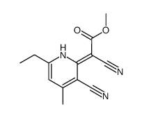 3-cyano-2-cyano(methoxycarbonyl)-methylene-6-ethyl-4-methyl-1,2-dihydropyridine结构式