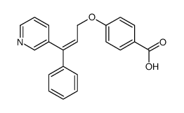 4-(3-phenyl-3-pyridin-3-ylprop-2-enoxy)benzoic acid结构式