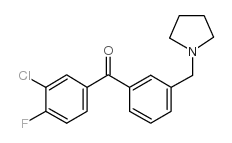 3-CHLORO-4-FLUORO-3'-PYRROLIDINOMETHYL BENZOPHENONE Structure