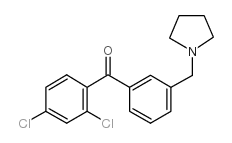 2,4-DICHLORO-3'-PYRROLIDINOMETHYL BENZOPHENONE结构式