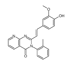 2-(4-hydroxy-3-methoxystyryl)-3-(2-methylphenyl)pyrido<2,3-d>pyrimidin-4(3H)-one Structure