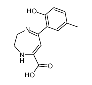 5-(2-hydroxy-5-methylphenyl)-2,3-dihydro-1,4-diazepine-7-carboxylic acid结构式