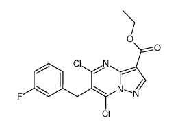 ethyl 5,7-dichloro-6-(3-fluorobenzyl)-pyrazolo[1,5-a]-pyrimidine-3-carboxylate结构式