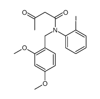 N-[(2,4-dimethoxyphenyl)methyl]-N-(2-iodophenyl)-3-oxobutanamide Structure