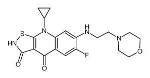 9-cyclopropyl-6-fluoro-7-(2-morpholinoethyl-amino)isothiazolo[5,4-b]quinoline-3,4(2H,9H)-dione结构式
