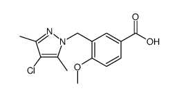 Benzoic acid, 3-[(4-chloro-3,5-dimethyl-1H-pyrazol-1-yl)methyl]-4-methoxy Structure