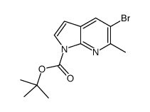 2-Methyl-2-propanyl 5-bromo-6-methyl-1H-pyrrolo[2,3-b]pyridine-1- carboxylate结构式