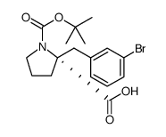 1,2-Pyrrolidinedicarboxylic acid, 2-[(3-bromophenyl)methyl]-, 1-(1,1-dimethylethyl) ester, (2R) Structure