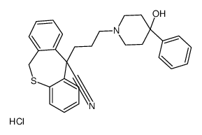 11-[3-(4-hydroxy-4-phenylpiperidin-1-yl)propyl]-6H-benzo[c][1]benzothiepine-11-carbonitrile,hydrochloride Structure