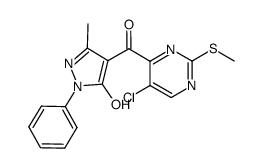 [5-chloro-2-(methylthio)pyrimidin-4-yl](5-hydroxy-3-methyl-1-phenyl-1H-pyrazol-4-yl)methanone结构式