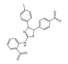 5-<2-Nitro-phenylamino>-2-<4-nitro-phenyl>-1-p-tolyl-1,3,4-thiadiazolin结构式
