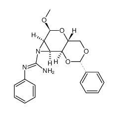 methyl O4,O6-(R)-benzylidene-2,3-phenylcarbamimidoylazanediyl-α-D-2,3-dideoxy-allopyranoside结构式