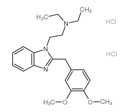 1-(2-Diethylaminoethyl)-2-(3,4-dimethoxybenzyl)-benzimidazole dihydroc hloride结构式