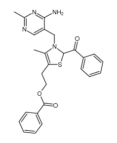 [3-(4-amino-2-methyl-pyrimidin-5-ylmethyl)-5-(2-benzoyloxy-ethyl)-4-methyl-2,3-dihydro-thiazol-2-yl]-phenyl-methanone Structure