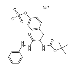 sodium salt of tert-butyloxycarbonyl-O-sulfotyrosine α-phenylhydrazide Structure