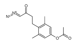 4-(4-acetyloxy-2,6-dimethylphenyl)-1-diazoniobut-1-en-2-olate Structure