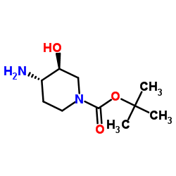 (3S,4S)-4-amino-3-hydroxy-piperidine-1-carboxylic acid tert-butyl ester结构式
