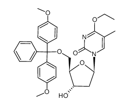 5'-O-(4,4'-dimethoxytrityl)-O4-ethylthymidine Structure