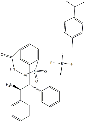 {[(1S,2S)-2-Amino-1,2-diphenylethyl](4-toluenesulfonyl)amido}(p-cymene)ruthenium(II)tetrafluoroborate structure