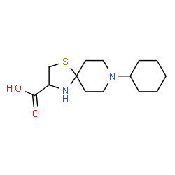8-Cyclohexyl-1-thia-4,8-diazaspiro[4.5]decane-3-carboxylic acid Structure