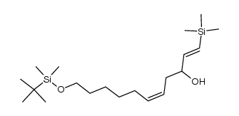 11-[(tert-butyldimethylsilyl)oxy]-1-(trimethylsilyl)-1(E),5(Z)-undecadien-3-ol结构式