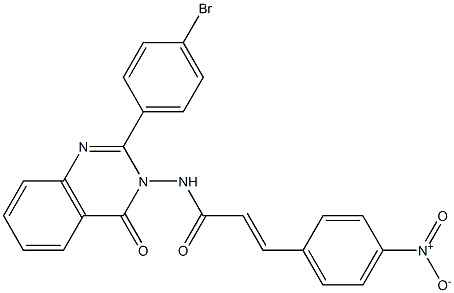 2-Propenamide, N-[2-(4-bromophenyl)-4-oxo-3(4H)-quinazolinyl]-3-(4-nitrophenyl)-, (2E)-结构式