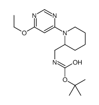 [1-(6-Ethoxy-pyrimidin-4-yl)-piperidin-2-ylmethyl]-carbamic acid tert-butyl ester结构式