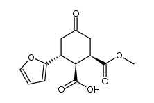 2-methoxycarbonyl-6-(2-furyl)-4-oxocyclohexanedicarboxylic acid Structure