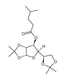 1,2,5,6-di-O-(1-methylethylidene)-α-D-glucofuranosyl 4-methyl pentanoate Structure