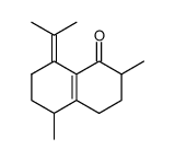 (+)-5-oxo-1.6-dimethyl-4-isopropyliden-1.2.3.4.5.6.7.8-octahydro-naphthalene Structure