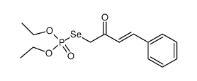(E)-O,O-diethyl Se-(2-oxo-4-phenylbut-3-en-1-yl) phosphoroselenoate结构式
