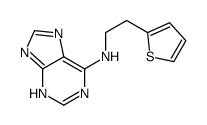 N-(2-thiophen-2-ylethyl)-7H-purin-6-amine结构式