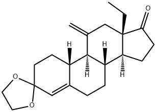 3,3-Ethylenedioxy-13-ethyl-11-methylene-gon-4-en-17-one Structure