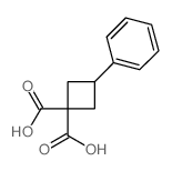 1,1-Cyclobutanedicarboxylicacid, 3-phenyl- Structure