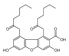 3,7-dihydroxy-1,9-bis(2-oxoheptyl)dibenzofuran-2-carboxylic acid Structure