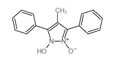 1-hydroxy-4-methyl-2-oxido-3,5-diphenyl-pyrazole结构式