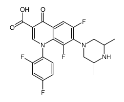 1-(2,4-difluorophenyl)-7-(3,5-dimethylpiperazin-1-yl)-6,8-difluoro-4-oxoquinoline-3-carboxylic acid结构式